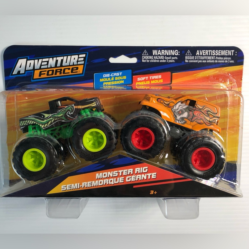 NEW Set of Two Diecast Monster Trucks Adventure Force